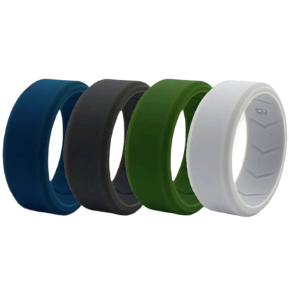 Black Silicone Ring Set x 4– Stylish and Durable Wedding Band Alternative