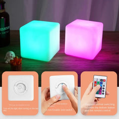 LED Cube Lamp - Modern Square Lamp with Ambient Lighting