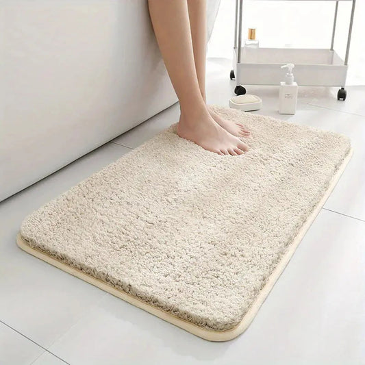 Thickened Plush Anti-Slip Bathroom Mat | Super Absorbent, Durable & Machine Washable for Shower, Sink & Toilet Use