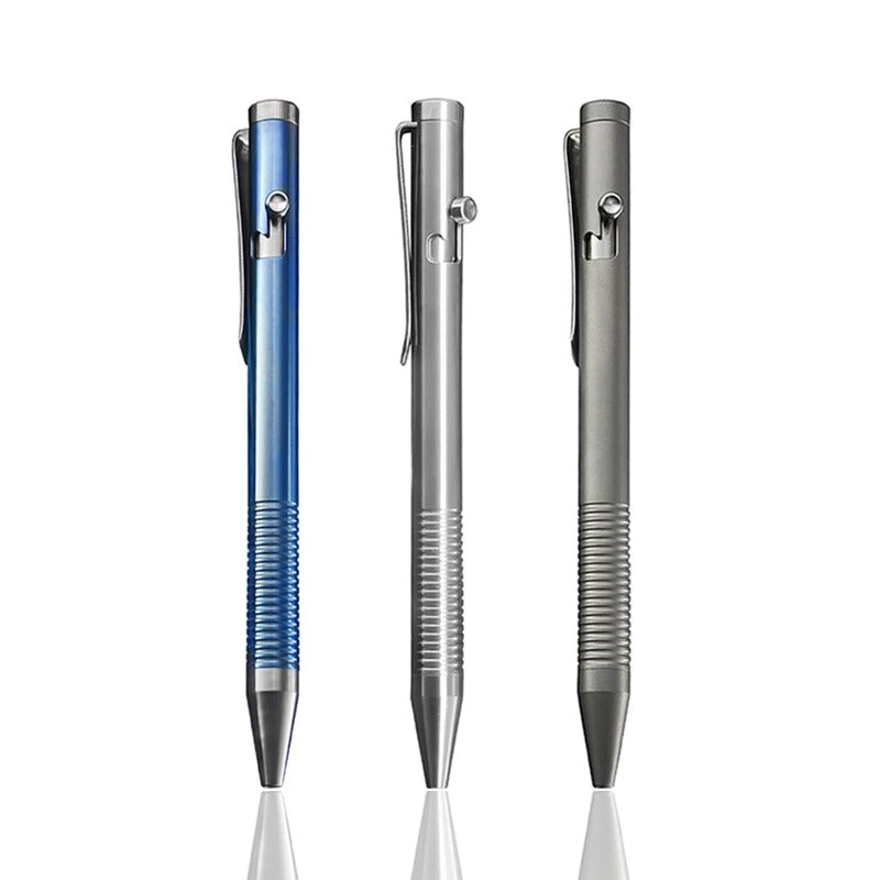 Stonewashed Titanium Bolt Action Pen – Durable Metal Mechanical Writing Pen