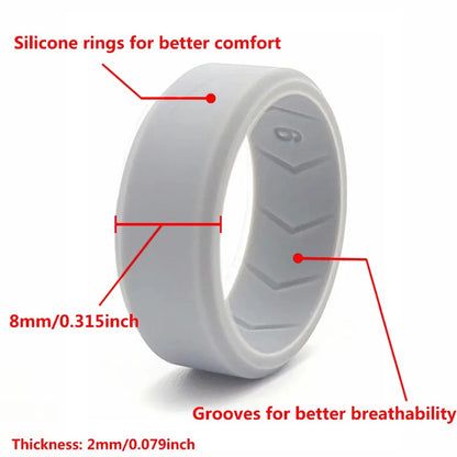 Black Silicone Ring Set x 4– Stylish and Durable Wedding Band Alternative