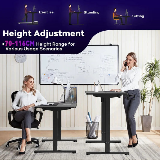 Height Adjustable Electric Standing Desk Ergonomics | 120 x 60, Durable, Ergonomic & Ideal for Home Office or Remote Work