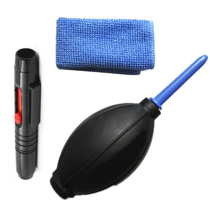 3 in 1 Portable Camera Clean Kit Lens Cleaning Cleaner Dust Pen Blower Cloth Kit for Camera, Videos, Lenses, CCD