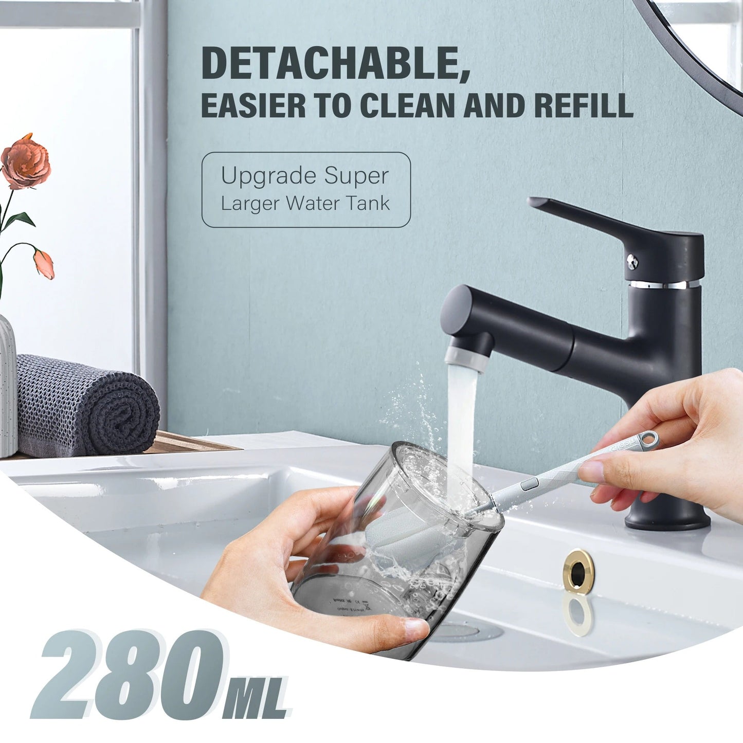 Dental Water Flosser | Rechargeable with 4 Modes & Interchangeable Nozzles for Deep Cleaning and Gum Health