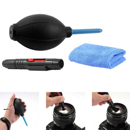 3 in 1 Portable Camera Clean Kit Lens Cleaning Cleaner Dust Pen Blower Cloth Kit for Camera, Videos, Lenses, CCD