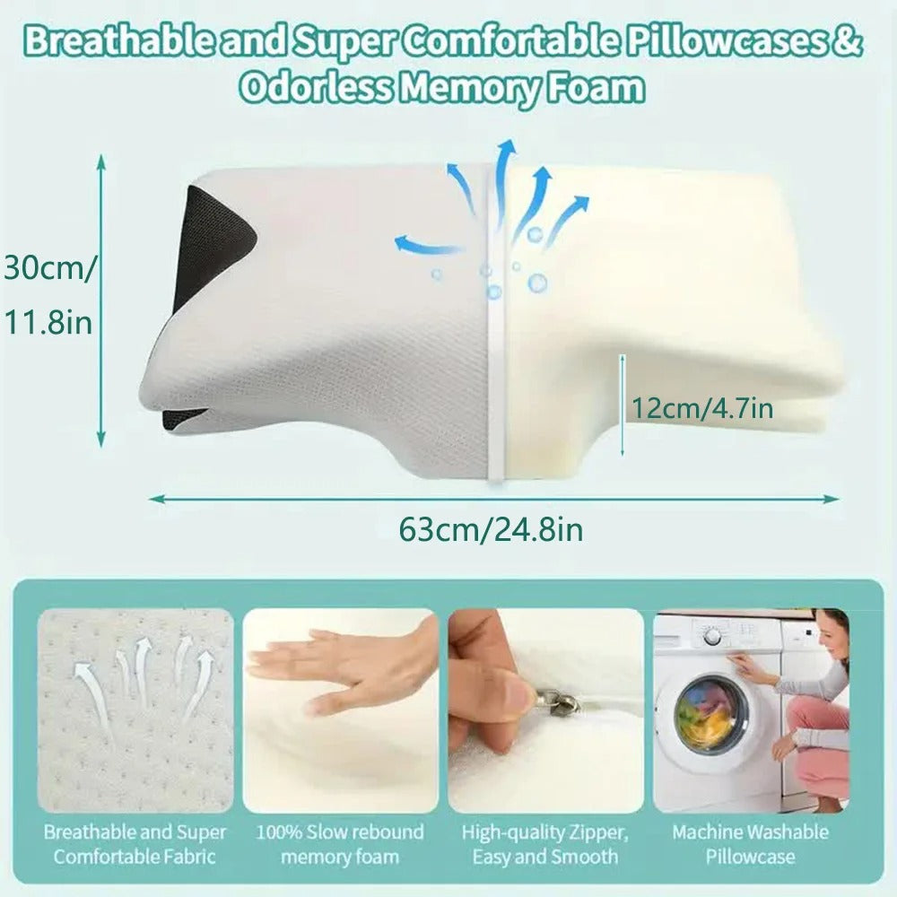 Butterfly Neck Support Memory Pillow | Ergonomic, Hypoallergenic & Ideal for All Sleep Positions