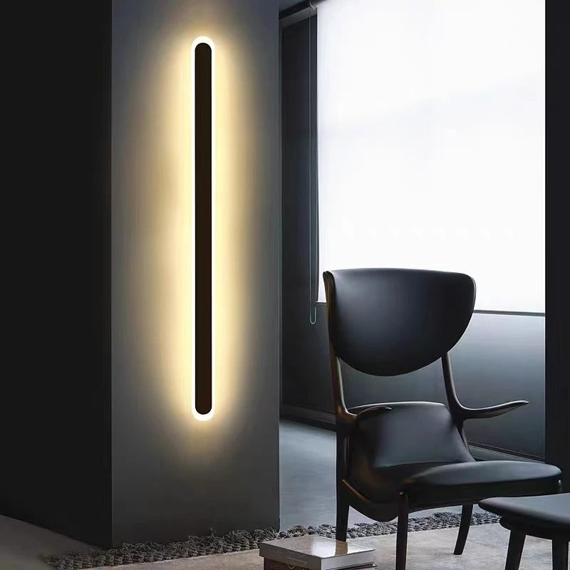 Outdoor IP65 Waterproof Linear Wall Lamp | Minimalist Metal Design. Dimmable LED Options for Gardens & Patios
