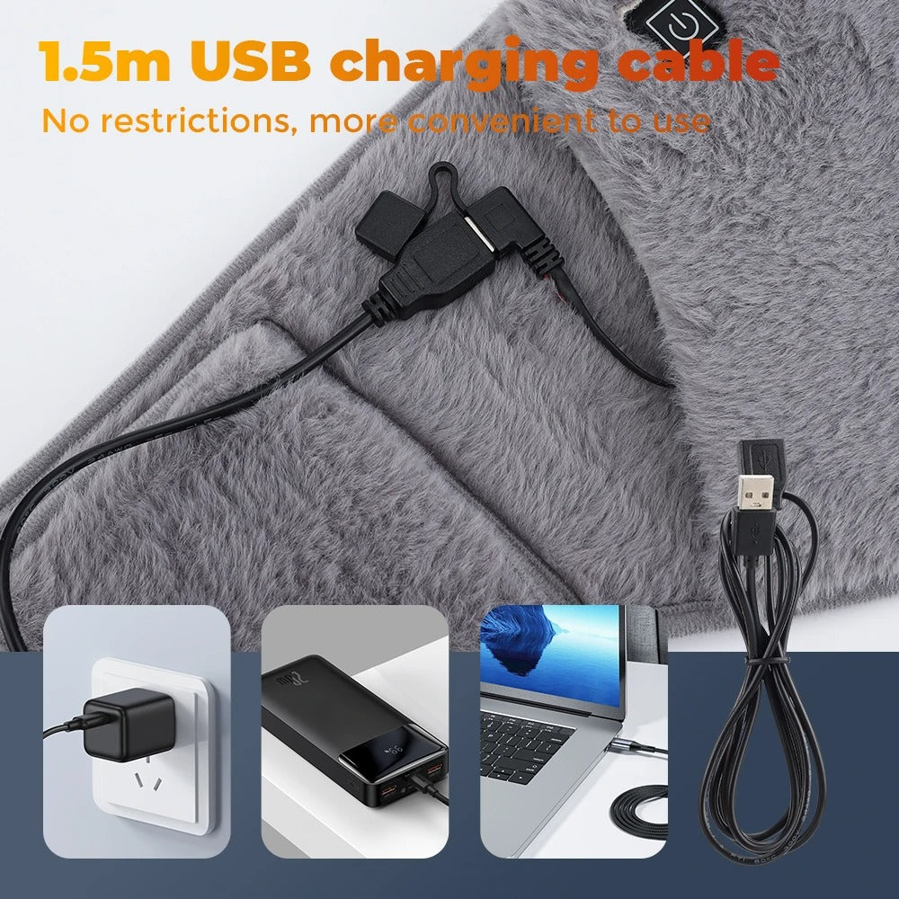 USB Rechargeable Hand & Waist Warmer | Soft Velvet, 3 Heat Settings & Portable for Home, Office & Outdoor Use