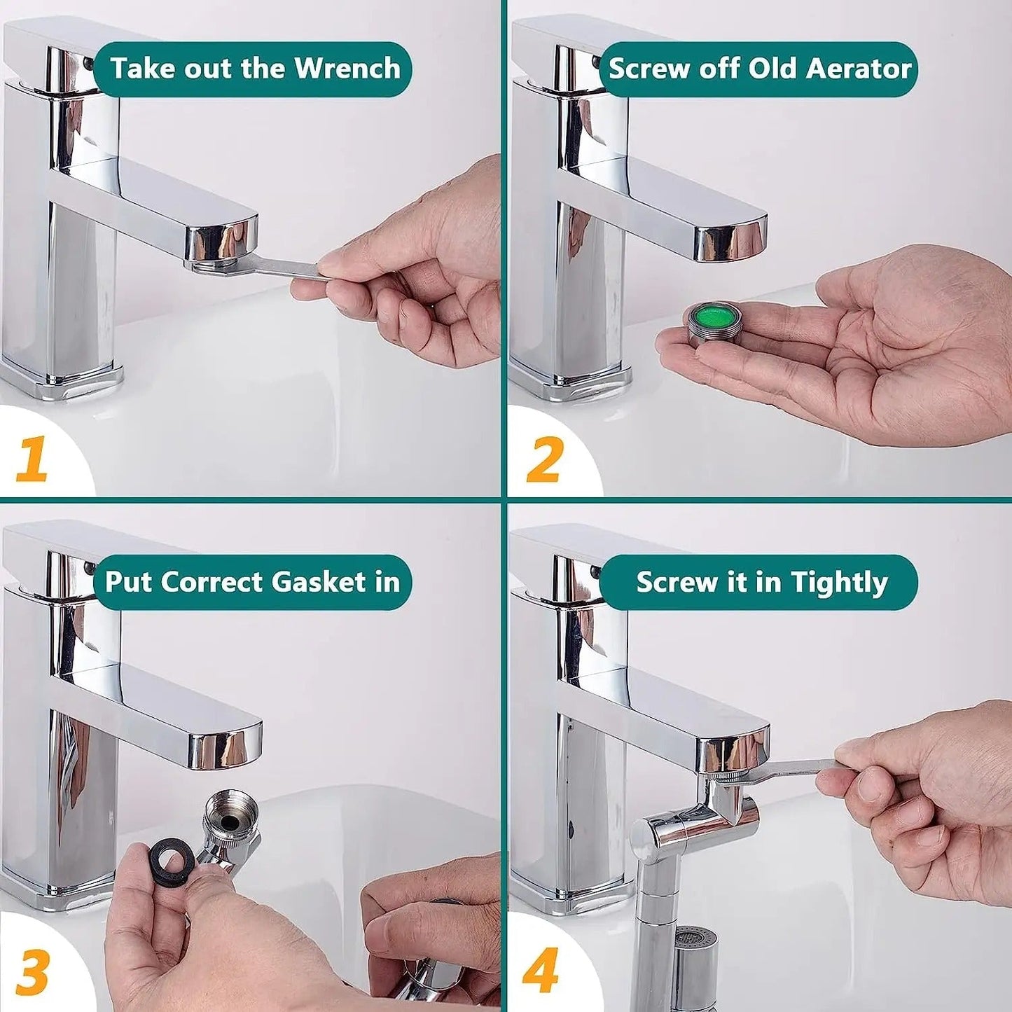 Filtered Faucet Extender | 1080° Rotation, Dual Flow Modes & Built-In Filter for Cleaner Drinking Water