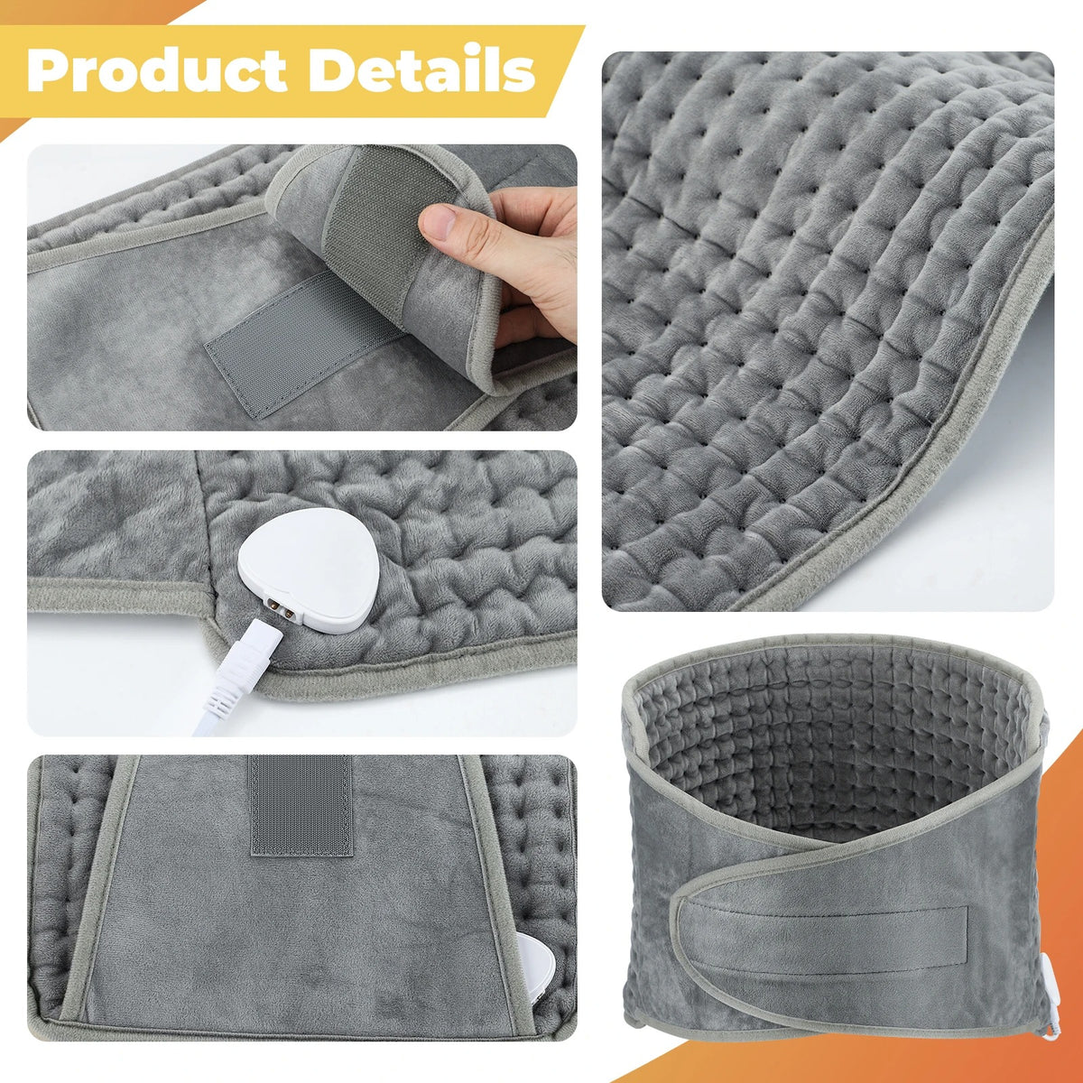 Heating Pad for Back – Portable Adjustable Heat Pad for Muscle & Joint Pain Relief