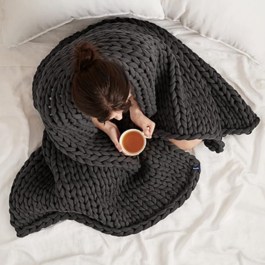 Weighted Organic Cotton Blanket | Breathable, Machine Washable & Ideal for Year-Round Comfort