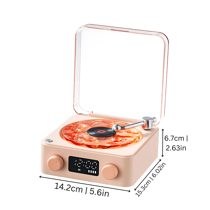 Wireless Vinyl Record Player | Retro Design with Customizable Ambient Lighting for Home Entertainment