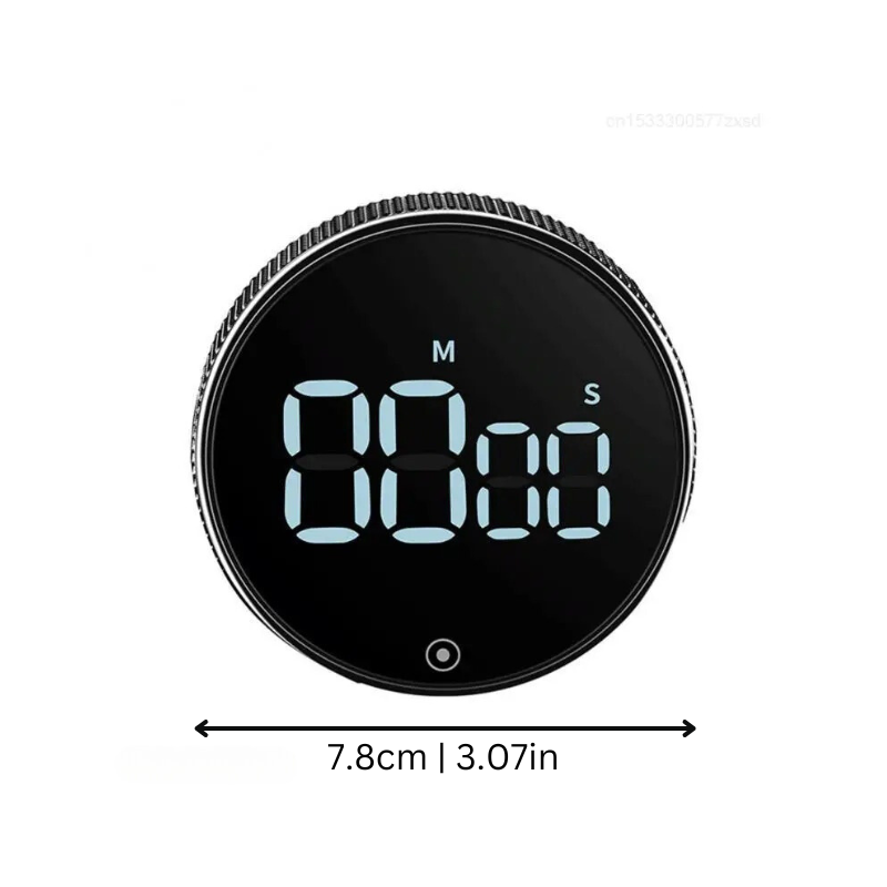 SmartTime Kitchen Timer | Easy One-Twist Operation, Large LED Display & Adjustable Alarm for Cooking, Studying & Classroom Use