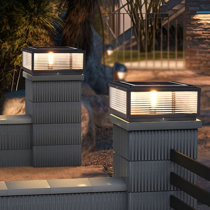 Outdoor Pier Mount Light | Waterproof LED. 3-Step Dimming & Energy-Saving for Garden and Pathway Illumination