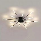 Modern Industrial Ceiling Lamp Sputnik Fireworks | Black & Gold Finish. LED Lighting for Living Room. Dining Room & Bedroom Decor