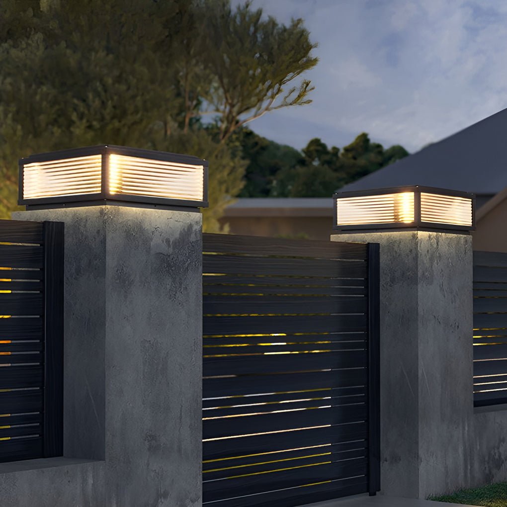 Outdoor Pier Mount Light | Waterproof LED. 3-Step Dimming & Energy-Saving for Garden and Pathway Illumination