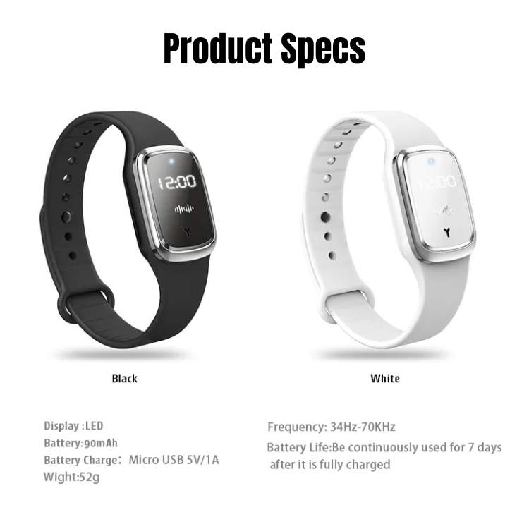 Ultrasonic Mosquito Repellent Bracelet | Lightweight, Weatherproof & Ideal for Outdoor Activities