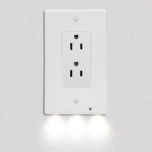 Pack 4x LED Night Light Outlet Cover | Energy-Efficient, Automatic Sensor & Safe for Kids' Rooms
