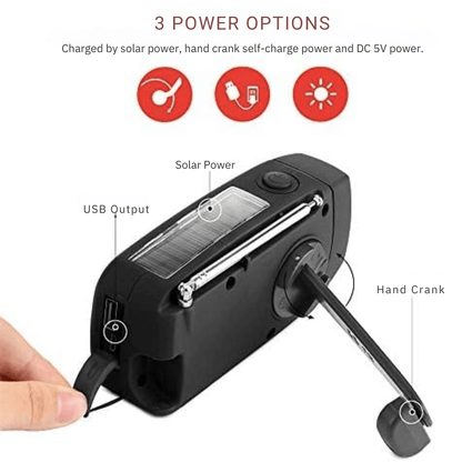 Portable Wind-Up Radio | AM/FM, Weather Broadcasts & Built-In Power Bank for Emergency Preparedness