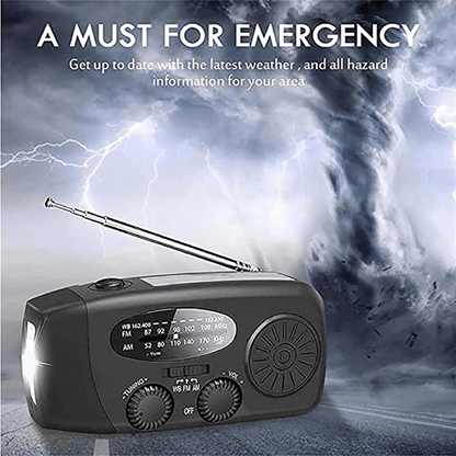 Portable Wind-Up Radio | AM/FM, Weather Broadcasts & Built-In Power Bank for Emergency Preparedness