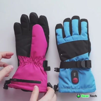 Kids Heated Gloves | Waterproof, Windproof, Rechargeable Winter Gloves with 3 Heat Levels