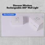 Wireless Rechargeable 360° Wall Light | Energy-Saving LED, Touch Control & Versatile for Home Lighting