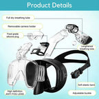 Foldable Snorkel Mask | Anti-Fog, 180° Panoramic View & Advanced Airflow for Swimming, Snorkeling & Diving