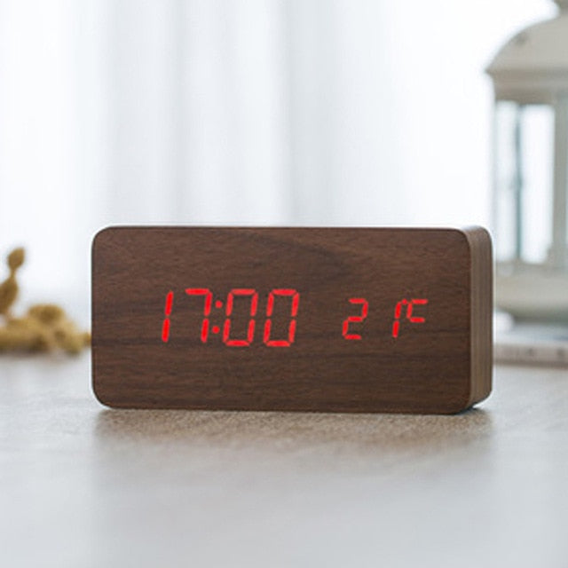 Digital LED Alarm Clock | Voice Control, Clear Display & Modern Design for Bedroom Use