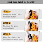 Cordless Hedge & Shrub Trimmer | 2-in-1 Cutting Heads, Lightweight & Ergonomic for Effortless Garden Maintenance