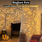 LED Grapevine Fairy Lights - 100 LED String Lights with Green Wire for Indoor & Outdoor Decoration, Parties, and Garden Use