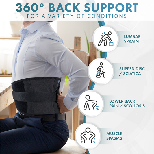Back Pain Support Belt | Lightweight, Adjustable & Comfortable Lumbar Support for Instant Pain Relief