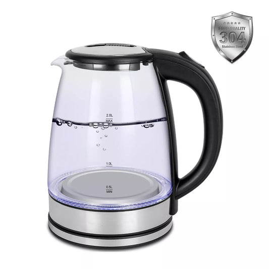 Electric Kettle | 1.8L, 3000W, Rapid Boil, Auto Shut-Off & Borosilicate Glass for Tea, Coffee & Instant Meals