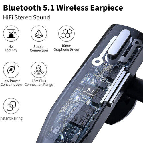 Skywave™ | Trucker Dual Mic Wireless Bluetooth 5.1 Noise Cancelling Headset & Earbuds for Clear Communication & Hands-Free Use