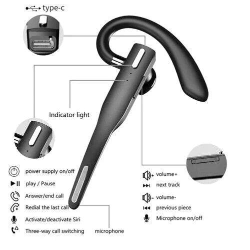 Skywave™ | Trucker Dual Mic Wireless Bluetooth 5.1 Noise Cancelling Headset & Earbuds for Clear Communication & Hands-Free Use