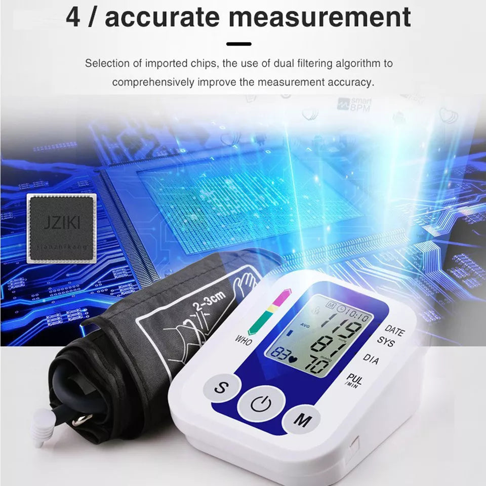 Digital Blood Pressure Monitor | Fully Automatic, Intellisense Technology & Memory Function for Home and Travel Use