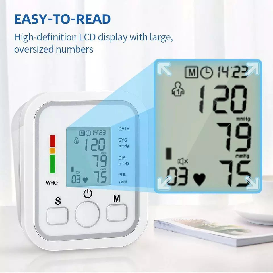 Digital Blood Pressure Monitor | Fully Automatic, Intellisense Technology & Memory Function for Home and Travel Use