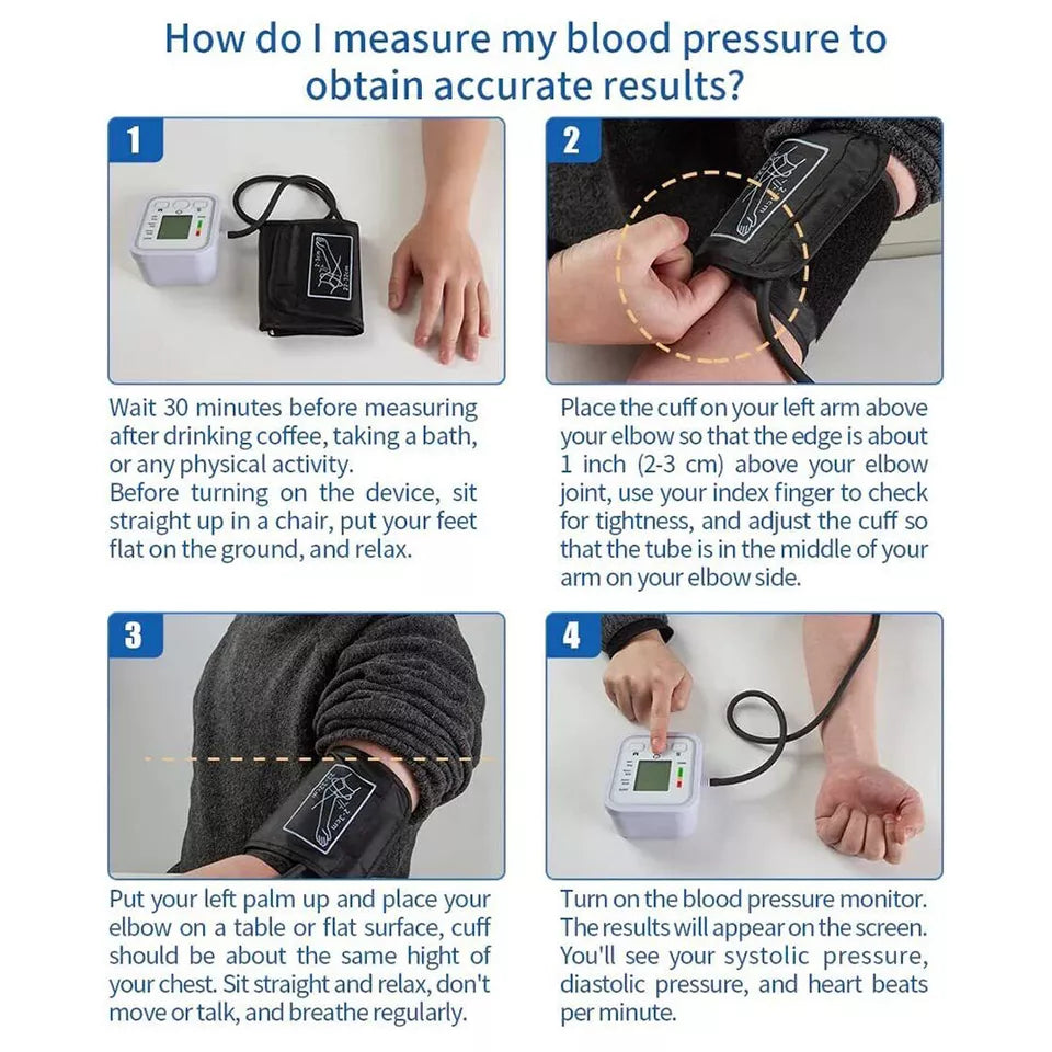 Digital Blood Pressure Monitor | Fully Automatic, Intellisense Technology & Memory Function for Home and Travel Use