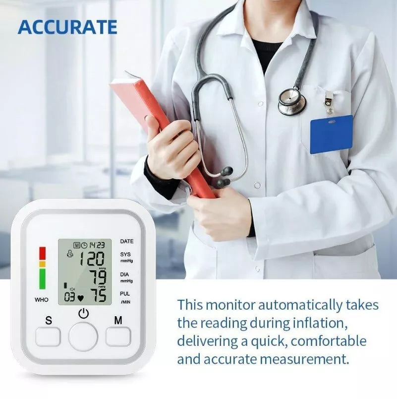 Digital Blood Pressure Monitor | Fully Automatic, Intellisense Technology & Memory Function for Home and Travel Use