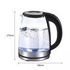 Electric Kettle | 1.8L, 3000W, Rapid Boil, Auto Shut-Off & Borosilicate Glass for Tea, Coffee & Instant Meals