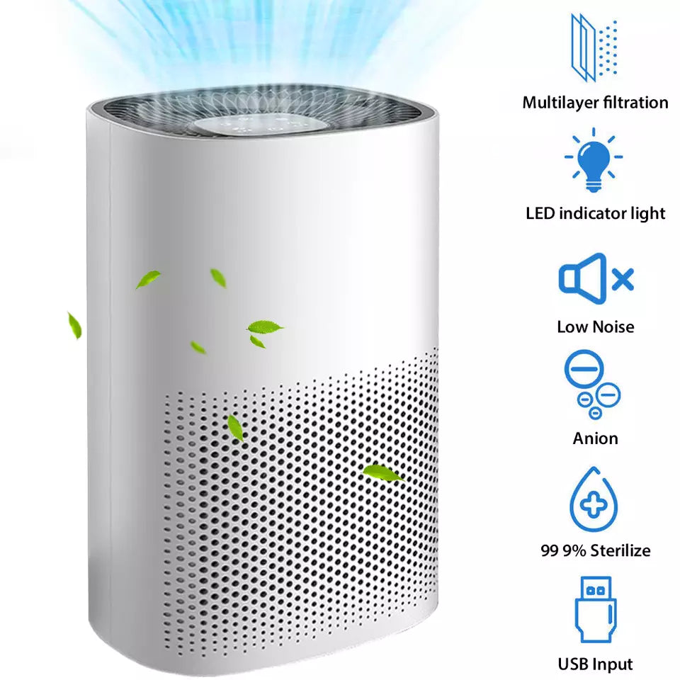 Compact Air Purifier | True HEPA Filter, Ultra-Quiet & Ideal for Small to Medium Rooms