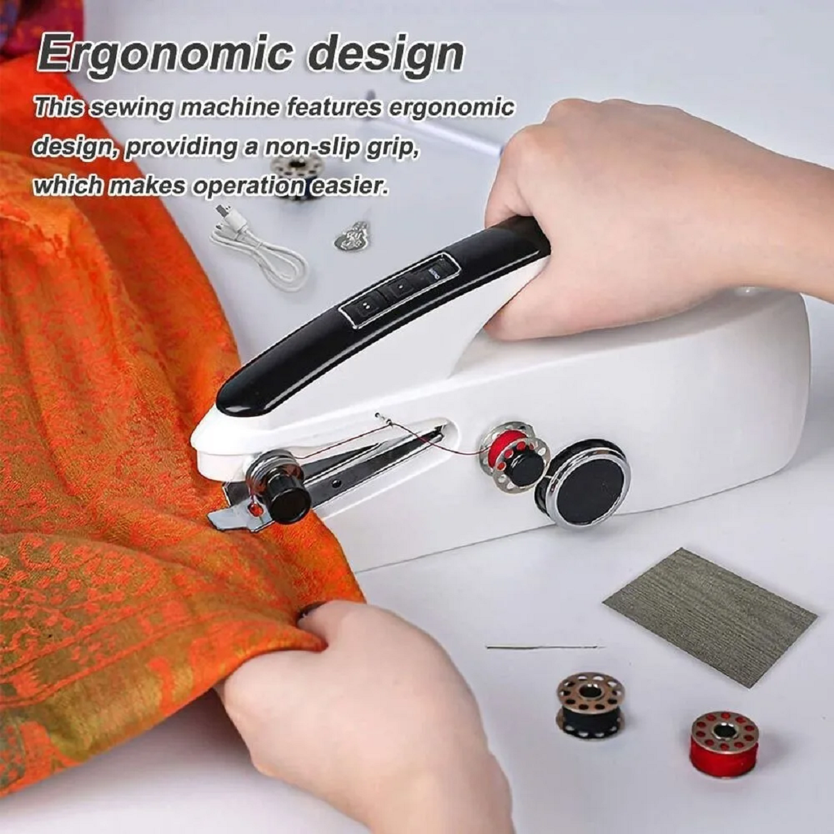 Handheld Mini Sewing Machine for Crafting & Mending - Portable Stitching Tool for Quick Repairs and DIY Projects