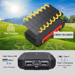 30000mAh Solar Charger Wireless Waterproof Power Bank External