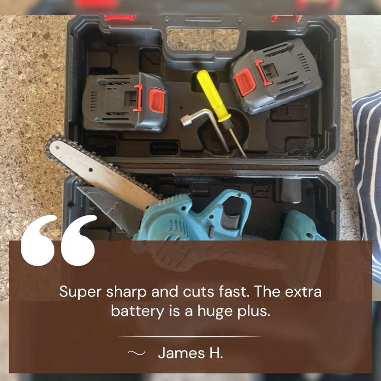 Cordless Electric Chainsaw | Lightweight, Ergonomic Design & Ideal for Effortless Garden Trimming
