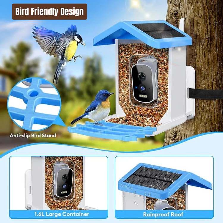 Smart Solar Bird Feeder Camera | 2.5K HD Video, Waterproof & Solar Powered for Birdwatching Anytime