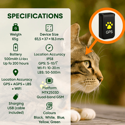 #1 Find  GPS Cat Tracker with Real-Time Location, Waterproof Design, and Activity Monitoring for Pet Safety and Tracking