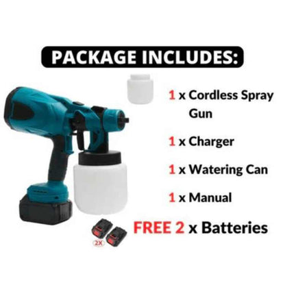 Cordless Blue Paint Sprayer | PrecisionFlow Atomization & Dual Rechargeable Batteries for Effortless Home Projects