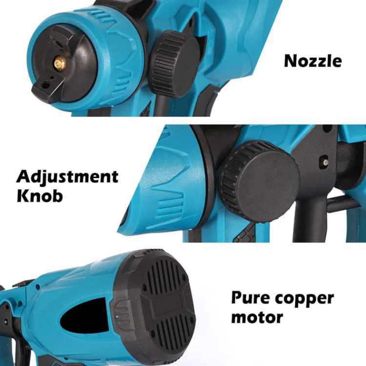 Cordless Blue Paint Sprayer | PrecisionFlow Atomization & Dual Rechargeable Batteries for Effortless Home Projects