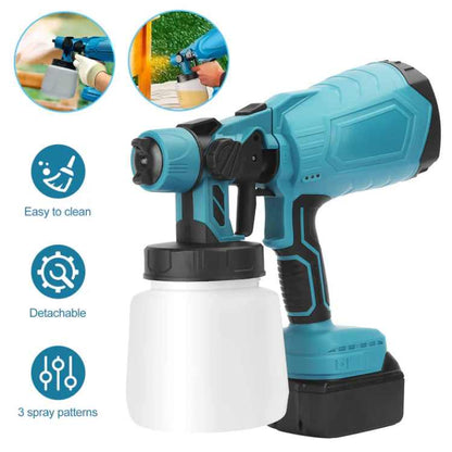 Cordless Blue Paint Sprayer | PrecisionFlow Atomization & Dual Rechargeable Batteries for Effortless Home Projects