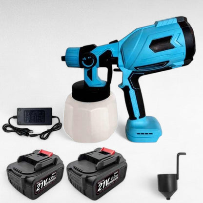 Cordless Blue Paint Sprayer | PrecisionFlow Atomization & Dual Rechargeable Batteries for Effortless Home Projects