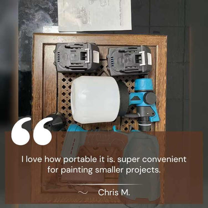 Cordless Blue Paint Sprayer | PrecisionFlow Atomization & Dual Rechargeable Batteries for Effortless Home Projects